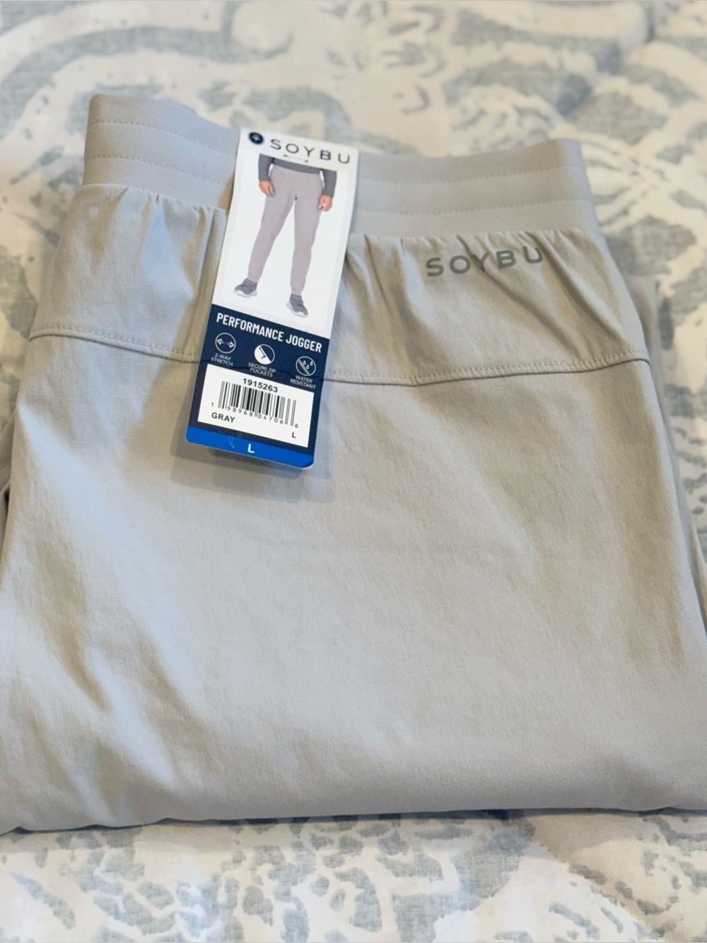 Soybu Men's S Gray Performance Jogger Track Pants 2-Way Stretch - Picture 7 of 11